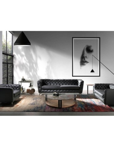 Carrito minibar acero y nogal