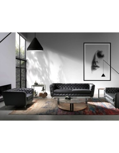 Carrito minibar acero y nogal