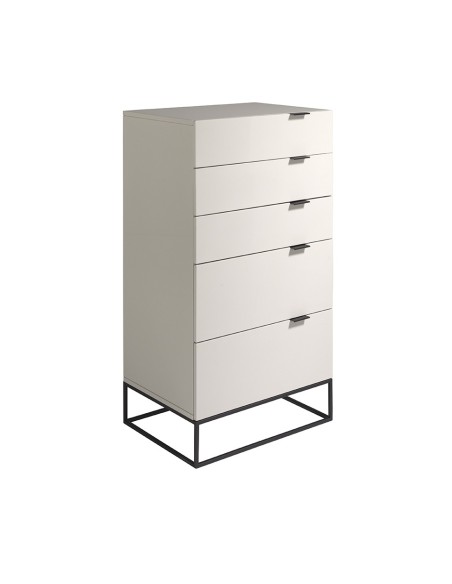 Chifonier madera gris y acero negro