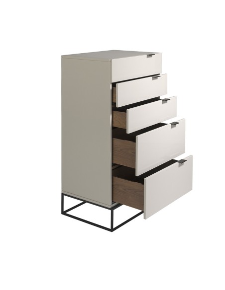 Chifonier madera gris y acero negro