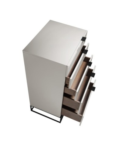 Chifonier madera gris y acero negro