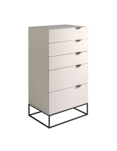 Chifonier madera gris y acero negro