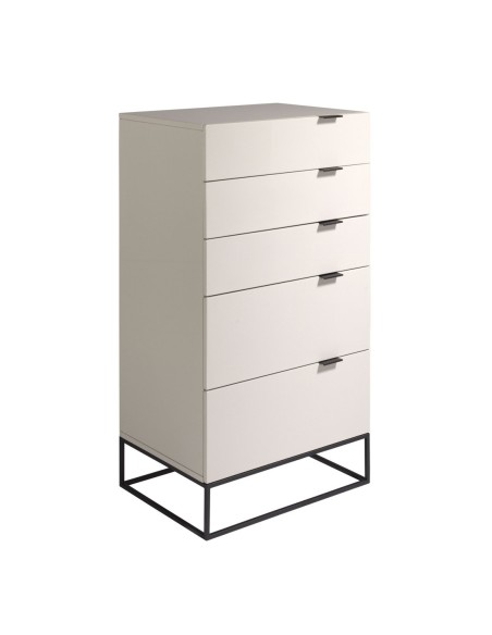 Chifonier madera gris y acero negro