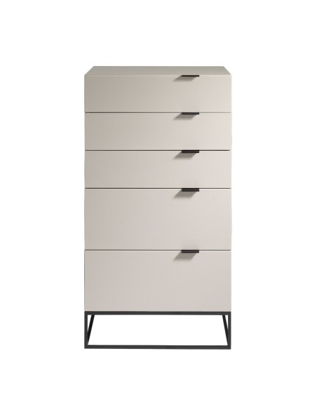 Chifonier madera gris y acero negro