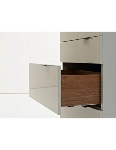 Chifonier madera gris y acero negro