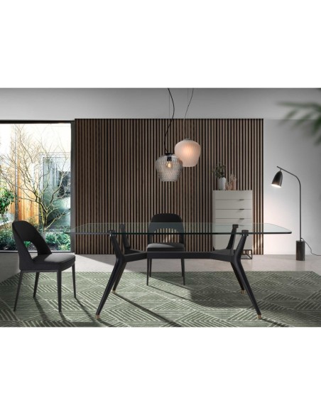 Chifonier madera gris y acero negro