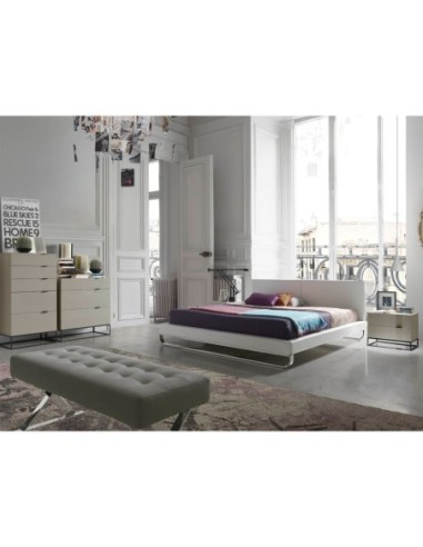 Chifonier madera gris y acero negro