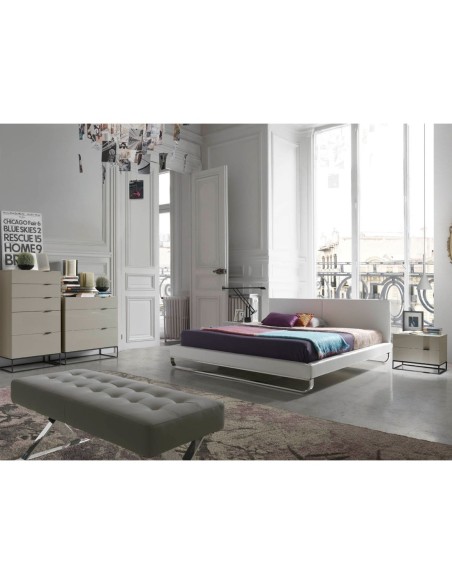 Chifonier madera gris y acero negro