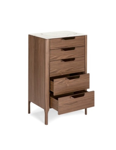 Chifonier nogal con tapa de cristal imitación...