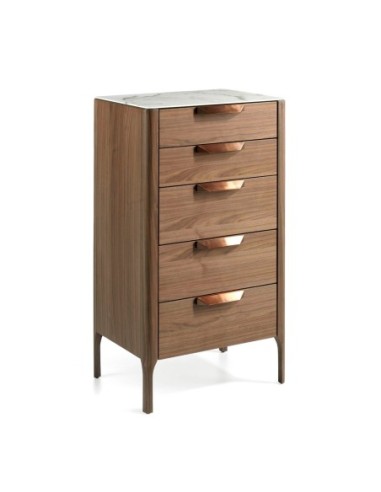 Chifonier nogal con tapa de cristal imitación...