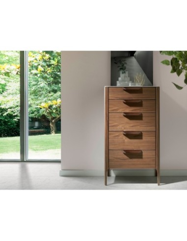 Chifonier nogal con tapa de cristal imitación...