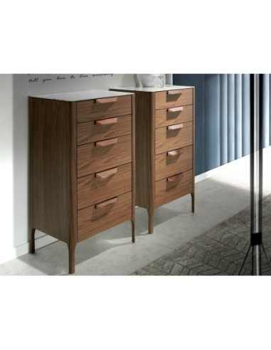 Chifonier nogal con tapa de cristal imitación...