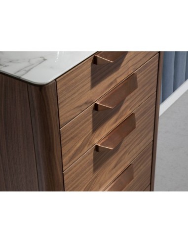 Chifonier nogal con tapa de cristal imitación...