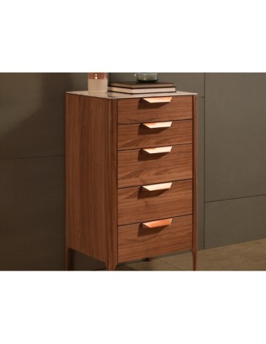 Chifonier nogal con tapa de cristal imitación...