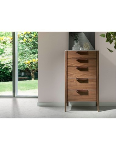 Chifonier nogal con tapa de cristal imitación...