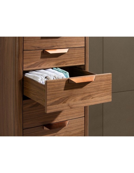 Chifonier nogal con tapa de cristal imitación mármol