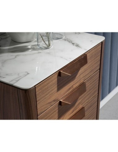 Chifonier nogal con tapa de cristal imitación...