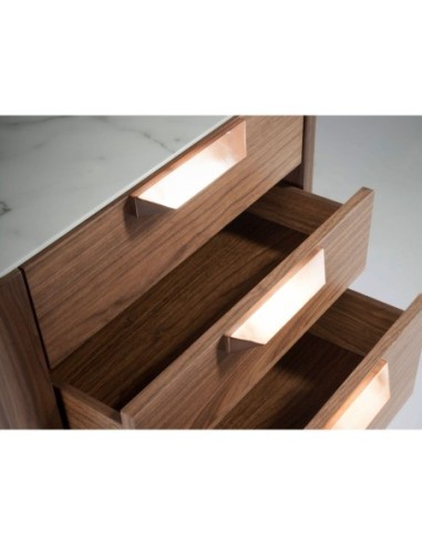 Chifonier nogal con tapa de cristal imitación...