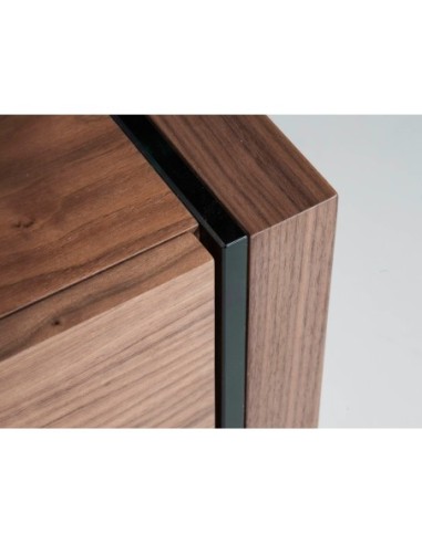 Chifonier nogal y cristal templado