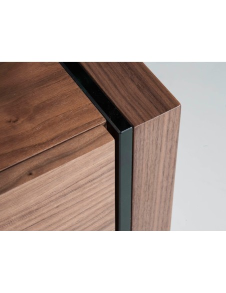 Chifonier nogal y cristal templado