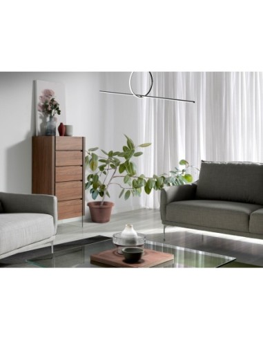 Chifonier nogal y cristal templado