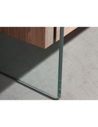 Chifonier nogal y cristal templado