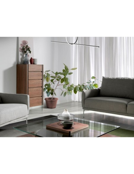 Chifonier nogal y cristal templado