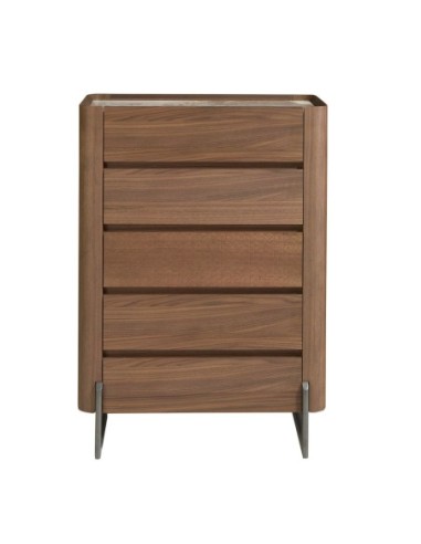 Chifonier nogal, acero visón metal y tapa de...