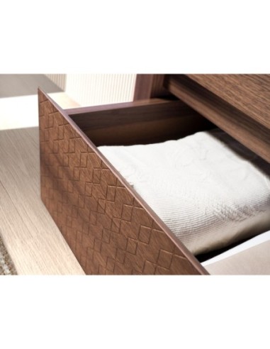 Chifonier nogal, acero visón metal y tapa de...