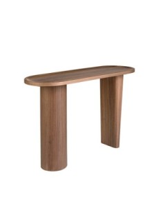 Consola ovalada medio punto nogal