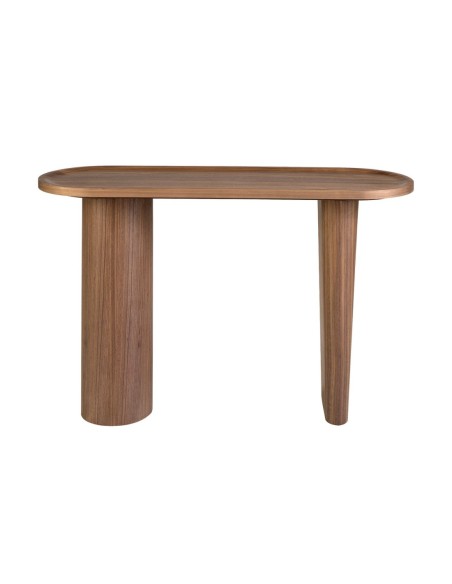 Consola ovalada medio punto nogal