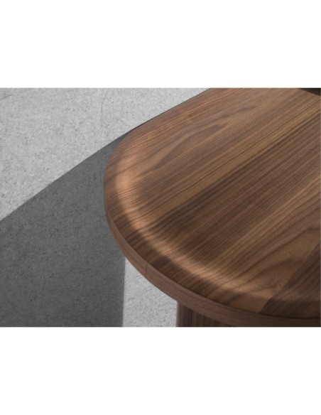 Consola ovalada medio punto nogal