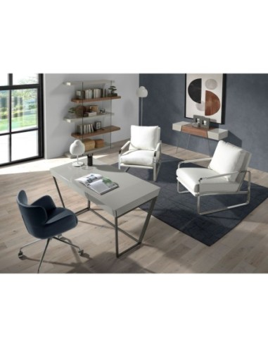 Consola rectangular madera gris, nogal y...