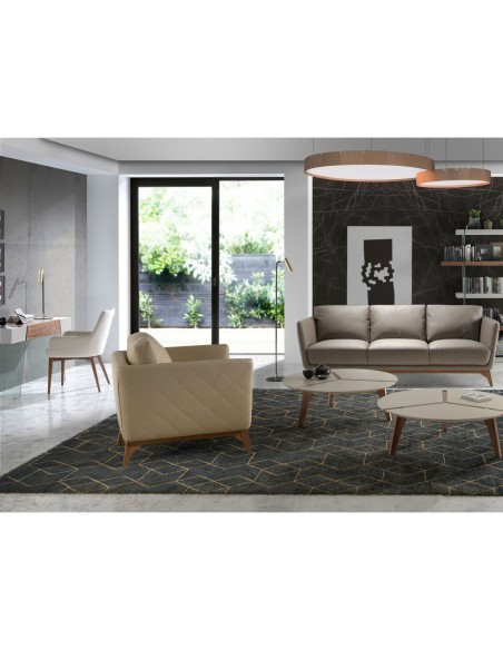 Consola rectangular madera gris, nogal y cristal templado