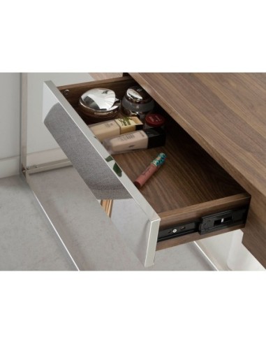 Consola rectangular nogal y acero cromado