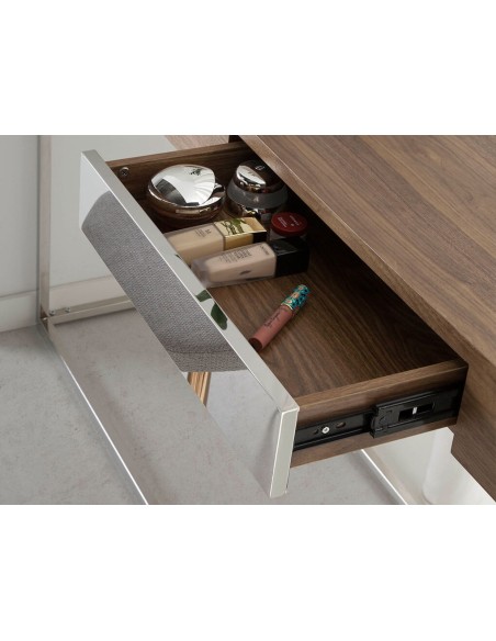 Consola rectangular nogal y acero cromado