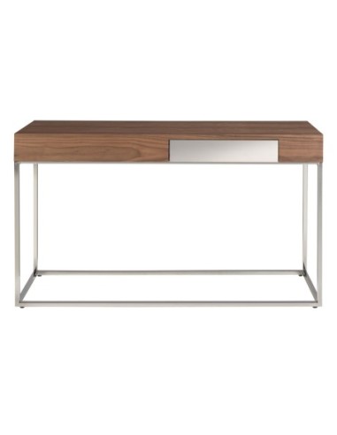 Consola rectangular nogal y acero cromado
