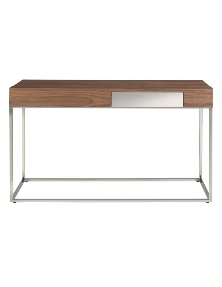 Consola rectangular nogal y acero cromado