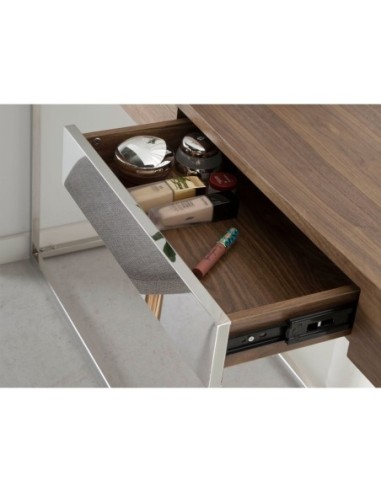 Consola rectangular nogal y acero cromado