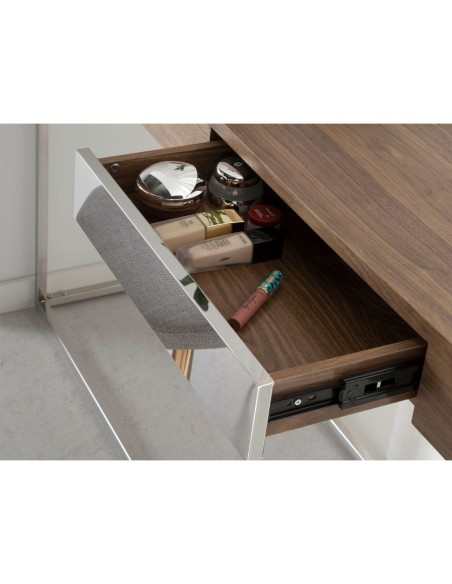 Consola rectangular nogal y acero cromado