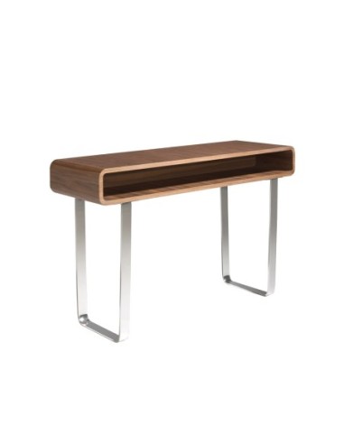 Consola rectangular nogal y acero cromado