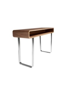 Consola rectangular nogal y acero cromado 2