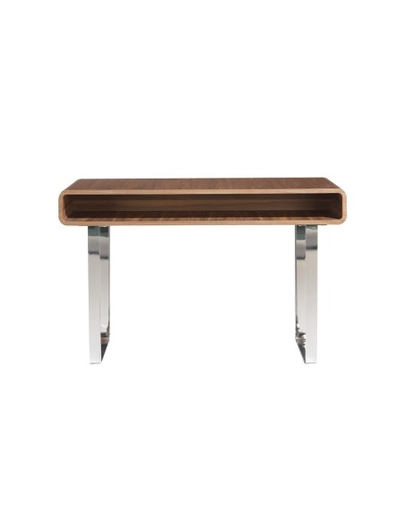 Consola rectangular nogal y acero cromado