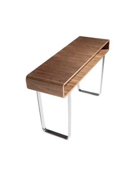 Consola rectangular nogal y acero cromado