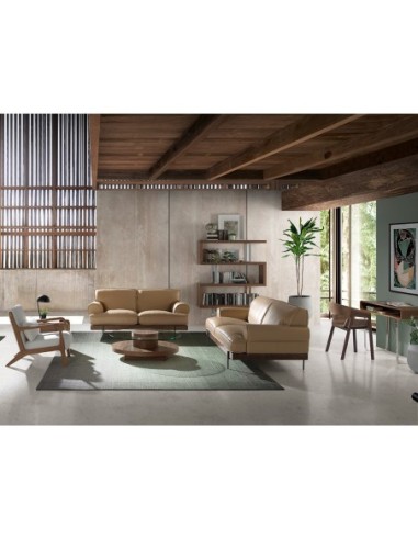 Consola rectangular nogal y acero cromado