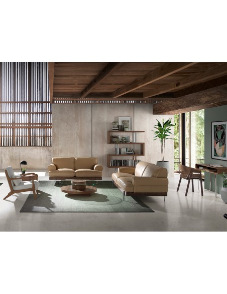 Consola rectangular nogal y acero cromado