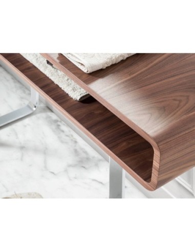 Consola rectangular nogal y acero cromado