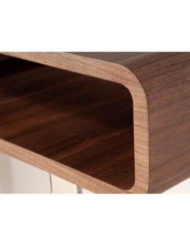 Consola rectangular nogal y acero cromado