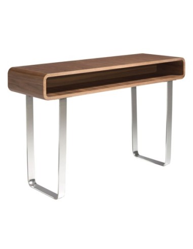Consola rectangular nogal y acero cromado