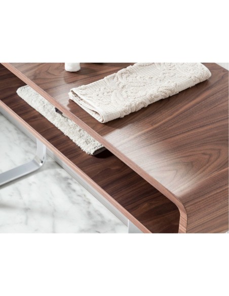 Consola rectangular nogal y acero cromado